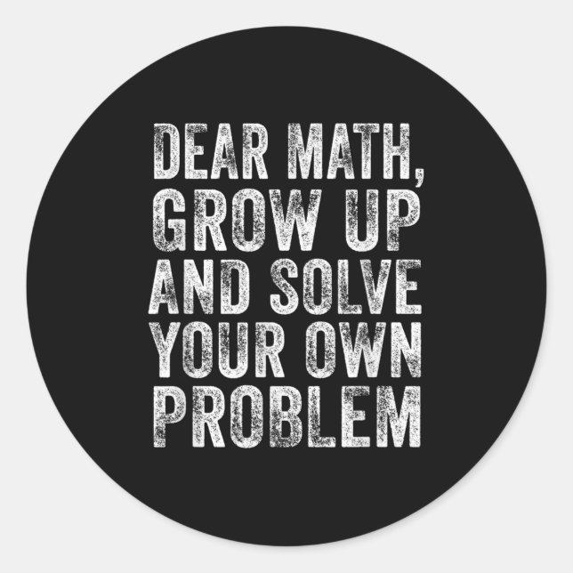 Lustige Mathe-Zitate Liebe Mathe-Lehrerin Schüler- Runder Aufkleber (Vorderseite)
