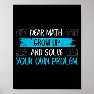 Lustige Mathe-Zitate Zurück zur Schule Mädchen Jun Poster