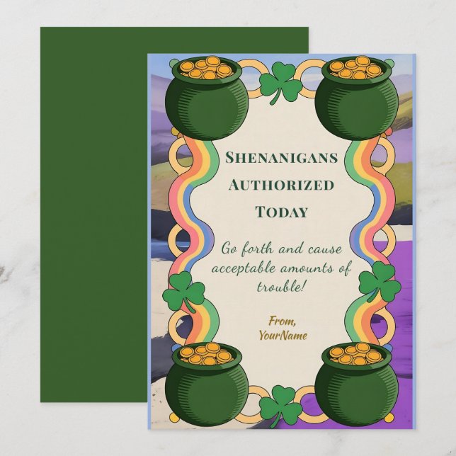 Lustige Mätzchen Topf mit Gold St. Patrick Karte (Vorne/Hinten)