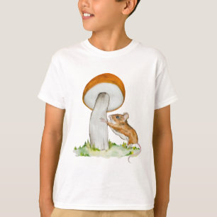 Lustige Maus mit wildem Pilz T-Shirt