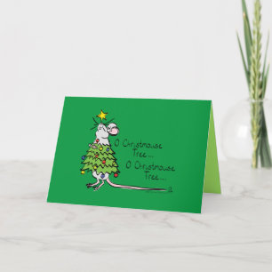 Lustige Maus Weihnachtsbaum Süße Zeichentrickfigur Karte