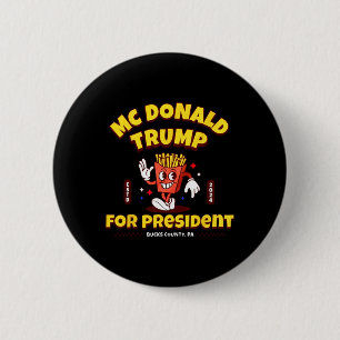 Lustige Mcdonald Trump Für Präsident 2024 Französi Button