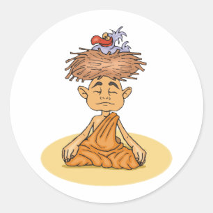 Lustige Meditation Runder Aufkleber