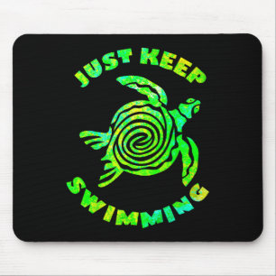 Lustige Meeresschildkröte Schwimm einfach weiter O Mousepad
