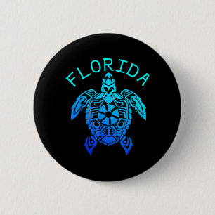 Lustige Meeresschildkröte Vibes Florida Strand Som Button