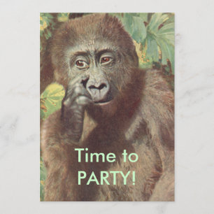 Lustige Meh Gorilla Party Einladungen