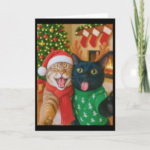 Lustige Meme-Katze macht ein Selfie Weihnachten Xm Karte