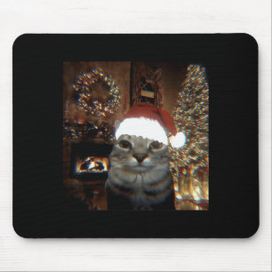 Lustige Meme-Katze macht ein Selfie Weihnachten Xm Mousepad