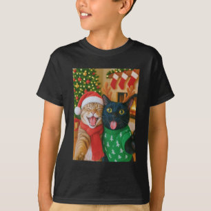 Lustige Meme-Katze macht ein Selfie Weihnachten Xm T-Shirt