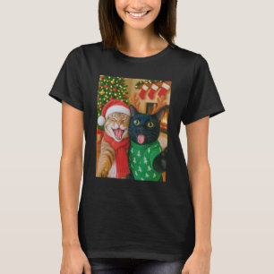 Lustige Meme-Katze macht ein Selfie Weihnachten Xm T-Shirt