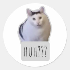 lustige Meme-Katze Runder Aufkleber