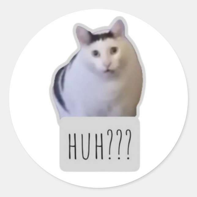 lustige Meme-Katze Runder Aufkleber (Vorderseite)