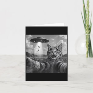 Lustige Meme-Katze Selfie Sechs Sieben Retro-Katze Karte