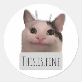 lustige Memekatze Runder Aufkleber