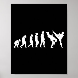 Lustige menschliche Evolution Kampfsport Karate Ta Poster