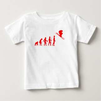 Lustige menschliche Evolution zum Skifahrer Baby T-shirt