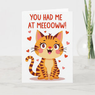 Lustige Meow Valentinskarte für Katzen Karte