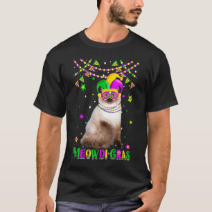 Lustige Meowdi Gras Ragdoll Katze Mardi Gras Karne T-Shirt