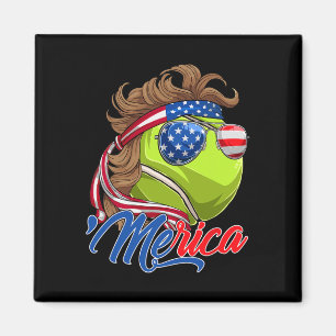 Lustige Merica Tennis Ll Und Usa-Flagge Sungles 4. Magnet