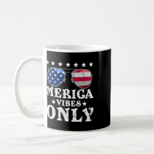 Lustige Merica Vibes Only Amerikanische Flagge Sun Kaffeetasse