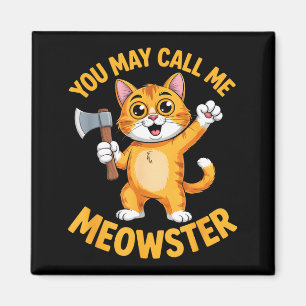Lustige Miau-Ster orange Katze Axt Cartoon Lustige Magnet