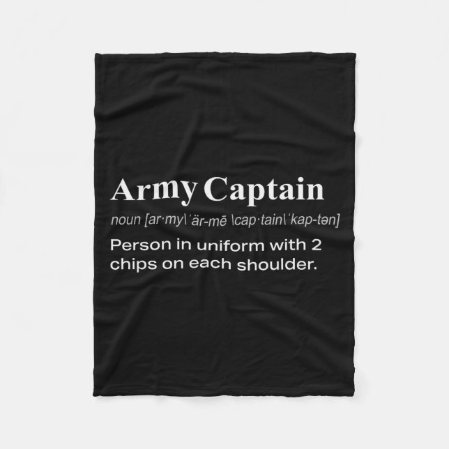 Lustige Militärarmee Kapitän Definition Geschenk Fleecedecke (Vorderseite)