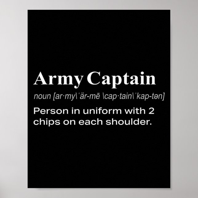 Lustige Militärarmee Kapitän Definition Geschenk Poster (Vorne)