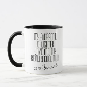 Lustige Minimalist Mutter-Tochter schwarz und weiß Tasse
