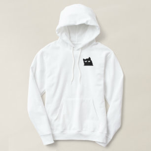 Lustige Minimalistische Schwarze Katze mit Richter Hoodie