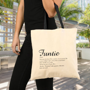 Lustige moderne coole Funtie-Tante Tante-Definitio Tragetasche