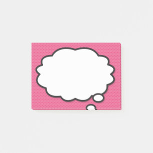 Lustige moderne Sprechblase Comic Buch Rosa Post-it Klebezettel