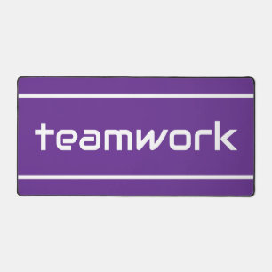 Lustige moderne weiße TEAMWORK-Streifen auf königl Schreibtischunterlage
