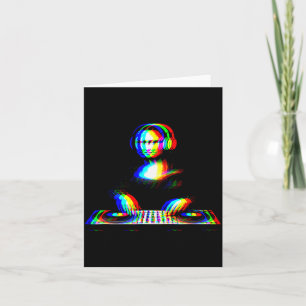 Lustige Mona Lisa Dj Varwave Techno Rave Edm Musik Karte