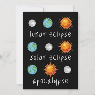 Lustige Mond-Sonnenfinsternis-Apokalypse Einladung