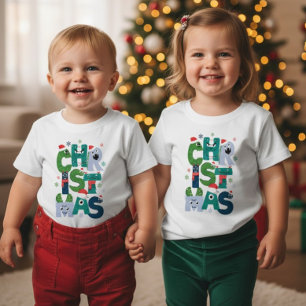 Lustige Monster-Buchstaben Weihnachten Kleinkind S Baby T-shirt