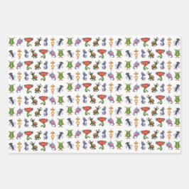 Lustige Monster Geschenkpapier Set