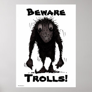 Lustige Monster-Schleppangel Poster