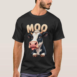 Lustige Moo-Kuh Niedliche Farm Tier Humor T-Shirt