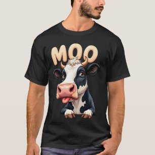 Lustige Moo-Kuh Niedliche Farm Tier Humor T-Shirt