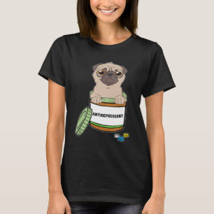 Lustige Mops Antidepressiva-Tabletten T-Shirt