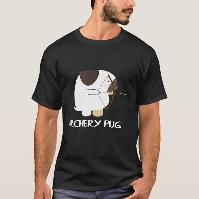Lustige Mops Bogenschütze Idee T-Shirt (Vorderseite)