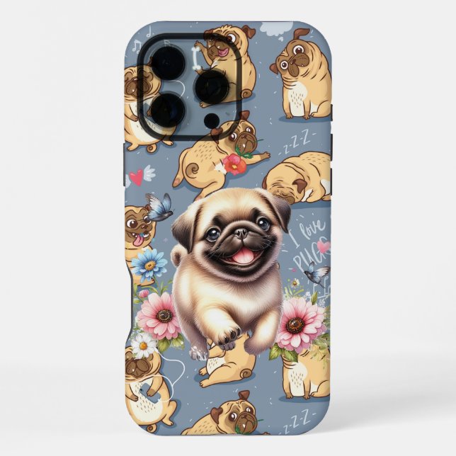 Lustige Möpse  iPhone 16 Pro Max Hülle (Rückseite)