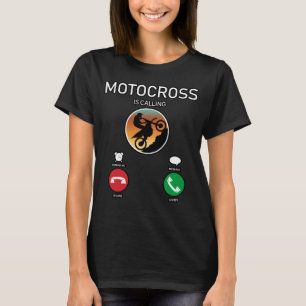 Lustige Motocross-Telefonanruf-Oberfläche T-Shirt