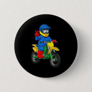 Lustige Motorradbauer-Jungen Blockbauspielzeug D Button