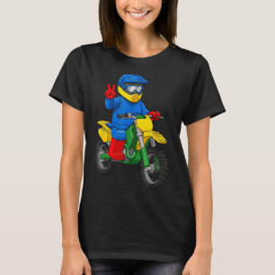 Lustige Motorradbauer-Jungen Blockbauspielzeug D T-Shirt
