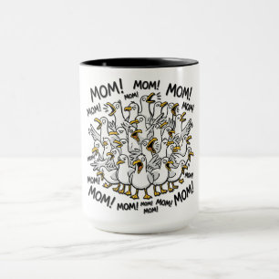 Lustige Möwen rufen Mama Tasse