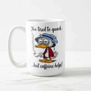 Lustige müde Kaffeente Ente Kaffeetasse
