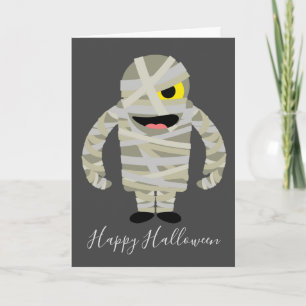Lustige Mumien-Zombie-Halloween-Thema Karte