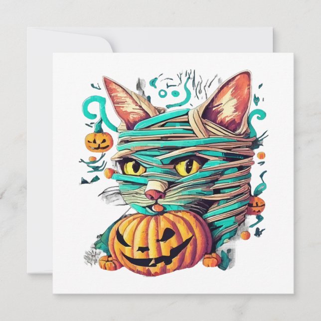 Lustige Mumienkatze Halloween (Vorderseite)