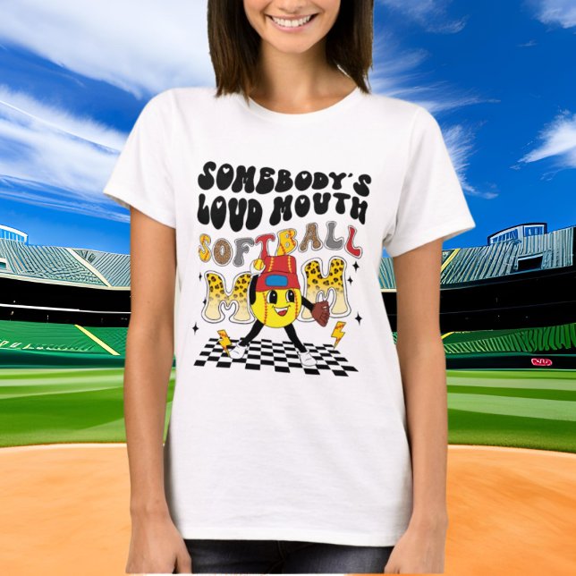 lustige MundSoftball Mama Wortart T-Shirt (Von Creator hochgeladen)